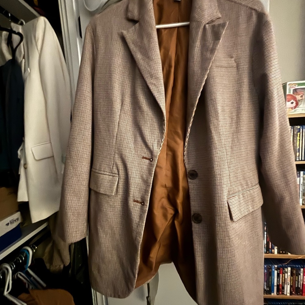 A New Day Tan and Brown Checkered Blazer